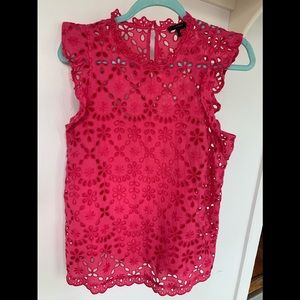 J Crew pink lacey top size M